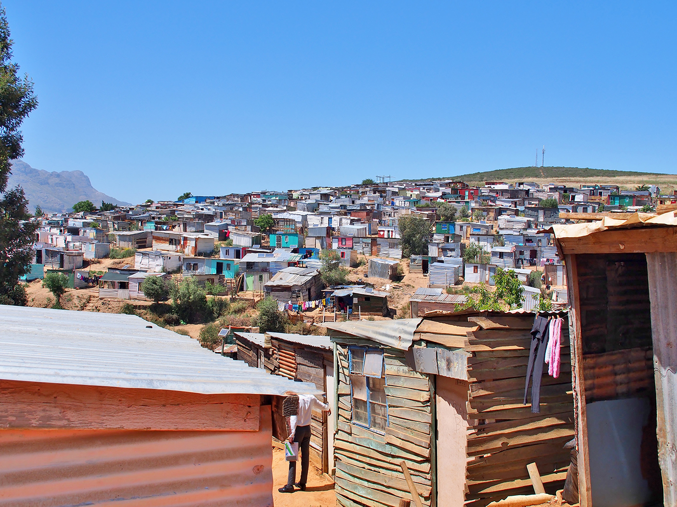 Township built on sandy hill in Stellenbosch South Africa